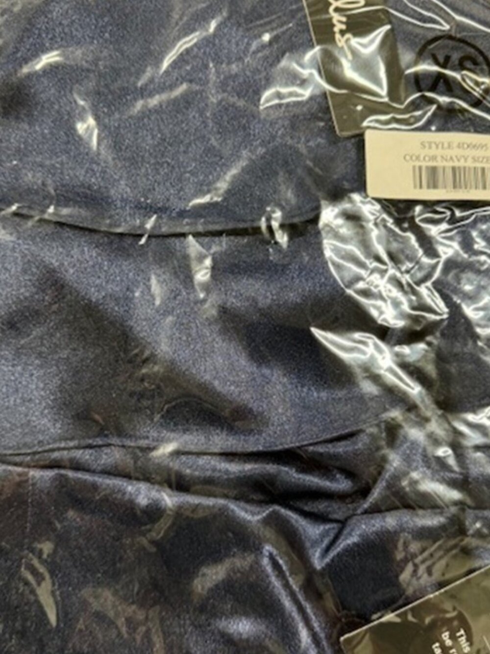 Lulus Pure Happiness Navy Blue Satin Off-the-Shoulder Maxi Dress NWT - Picture 6 of 9